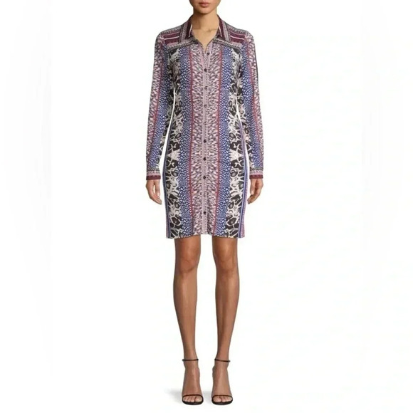 Hale Bob Dresses & Skirts - HALE BOB |  Mixed-Print Long-Sleeve Shirtdress
